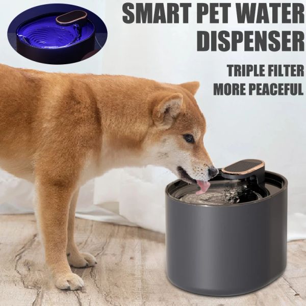 Purificatori Smart Pet Water Fontana Mute Mute Water Feeder Dog Cat Automatico Bevitore USB Carica elettrica Active Filter Dispenser