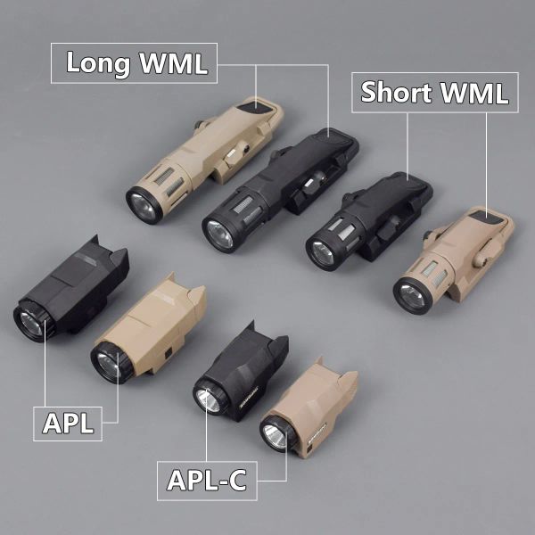 Escopos táticos Inforce WML MasterFire Apl Arma Luz de arma para pistola Airsoft Fit Fit 20mm Weaver Picatinny caça à lanterna