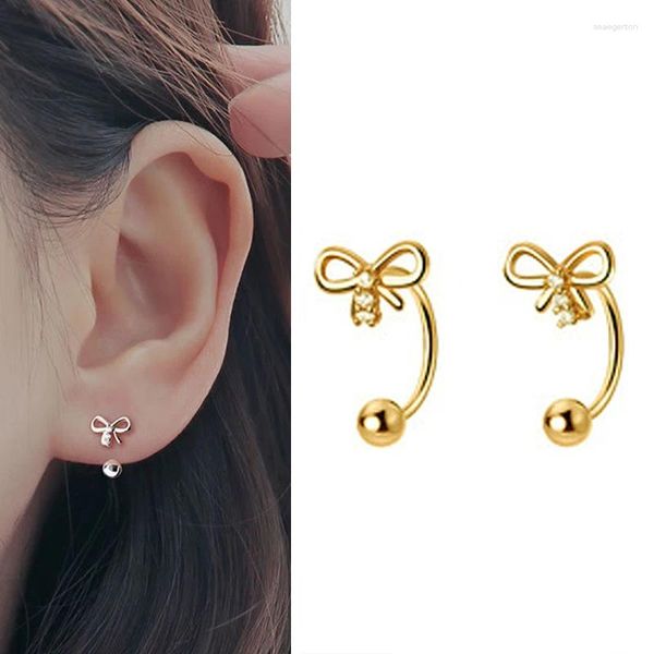 Brincos de garanhão Moda coreana Aço inoxidável CZ Ear Studs Brinco de cartilagem para mulheres pequenos presentes de jóias de piercing de zircão de zircão