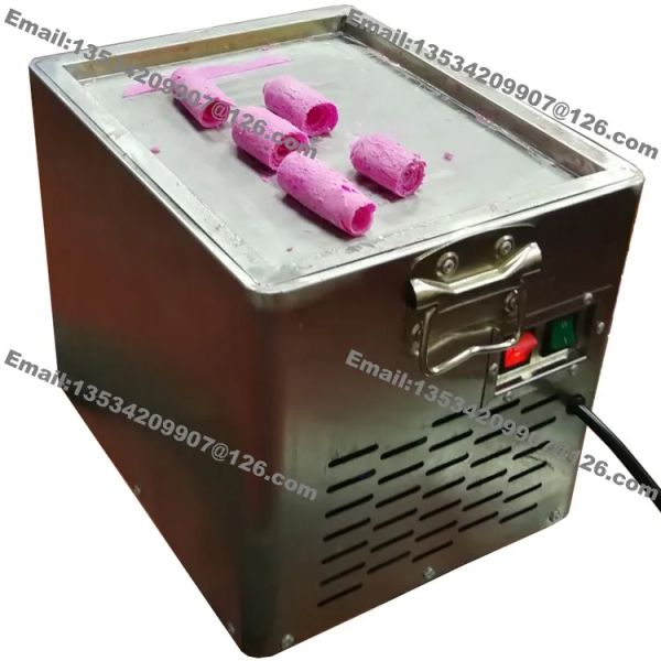 Fabradores de frete grátis pequeno uso em casa 110V 220V Electric Thai Fry Pan Ice Cream Roll iogurte Fried iogurte Roll Machine Maker