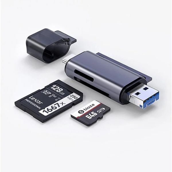 2024 Typ-C-Kartenleser Drei-in-Eins-USB3.0-Kartenleser OTG Mobiltelefon Computer Smart TF/SD Micro USB-Kartenleser für Drei-in-One-Kartenleser