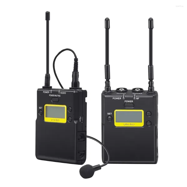 Mikrofonlar UWP-D11 DV Kamera Röportajı Dijital Kablosuz Lavalier Mic Paketi 612-641MHz UTX-B03 Bodypack Verici Urx-P03 Alıcı