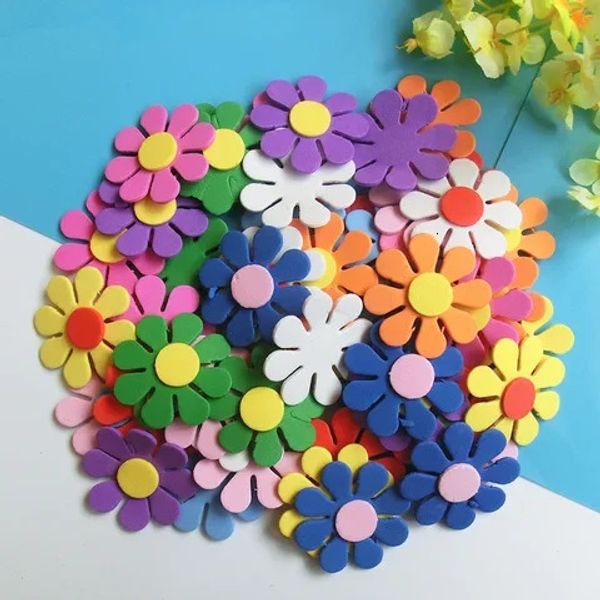 Kinder Kinder 3d Art Eva Schaum Wandaufkleber gemischtes Muster DIY Cartoon Blume Puzzle Spielzeug Frühes Lernen Bildungsdekor Craft 240422