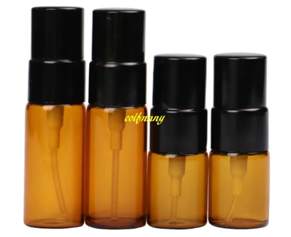 16 mm dia 3ml âmbar vidro spray perfume garrafa 5ml vazio de óleo essencial perfum garrafas de spray marrom spray zz