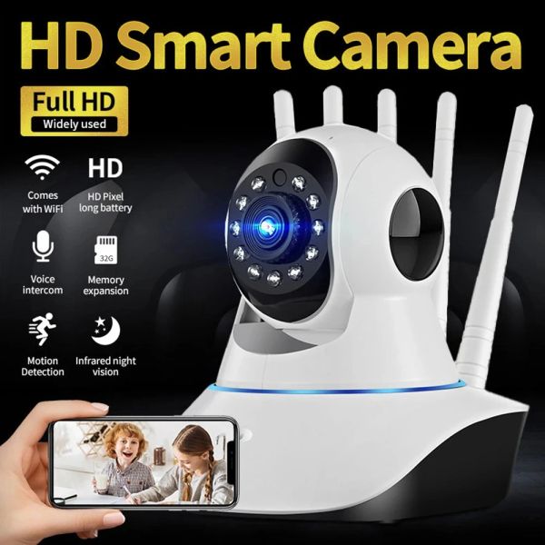 Мониторы HD -камера Wi -Fi Home Safety Camera Camera Night Vision Biderative Audio с закрытой цепи телевизионной телевизионной камеры внутренний монитор детского монитора