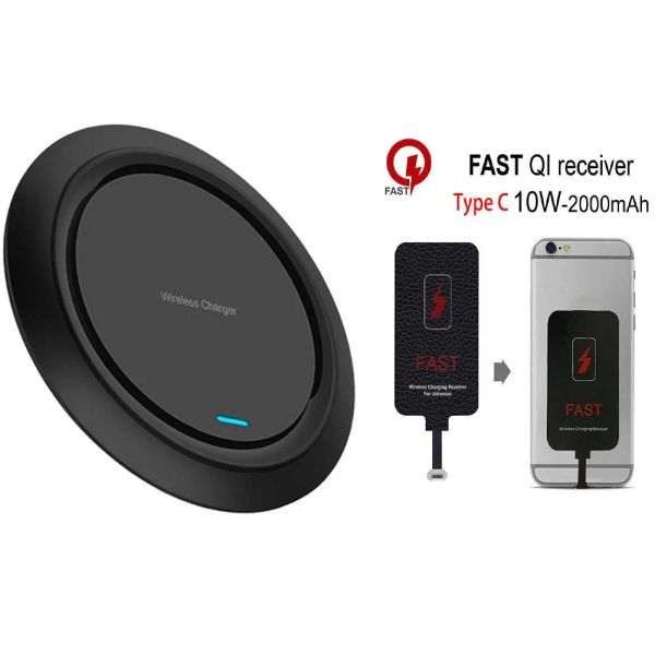 Chargers 25W Kit de receptor QI de carregador sem fio rápido para Samsung Galaxy S20 S10 S9 S8 NOTA 10 9 8 PADRO DE CARREGO USB PARA IPHONE7 6 6S 5S 5