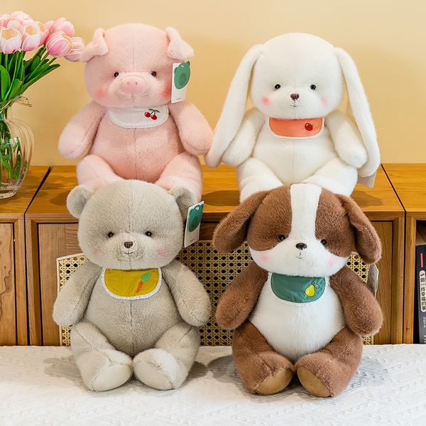 All'ingrosso di sciarpe carine, bambole di maiale rosa, orsacchiotti, cuscini per bambini, serie di giocattoli per peluche carini e giocose per il commercio estero