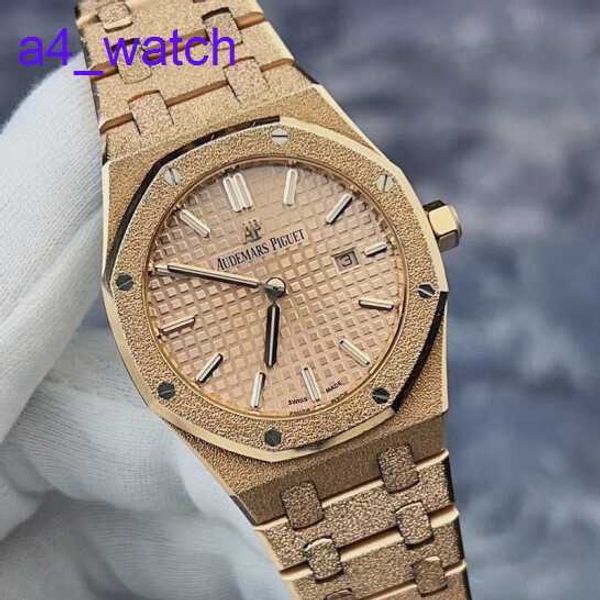 Orologio da polso moderno AP Royal Oak Series 67653or Hammer Gold Craft comunemente noto come Gold Frost Gold più brillante di quarzo Womens Watch Accurate Temping