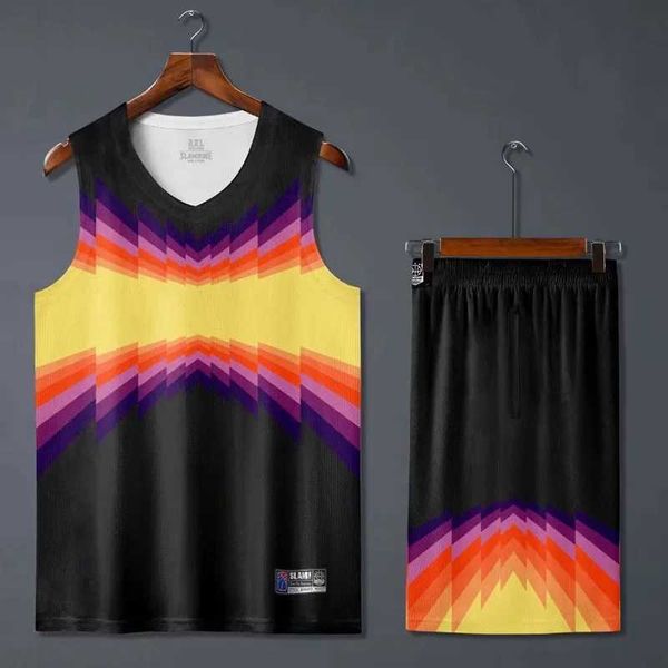 I fan tops Tees Men Basketball Jersey Set Kits Kit Abbigliamento sportivo traspirante ragazzi Girls che allenano vestiti per maglie da basket 2021 Custioniz Y240423
