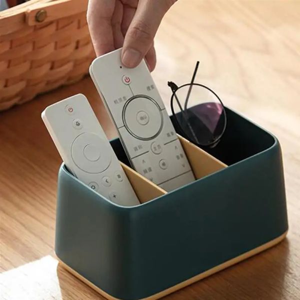 Bins Desktop Control Remote Storage Box Multi Grids Storage Container Sundries Organizador para itens de mesa de chá de caixa de armazenamento de classe 3 itens