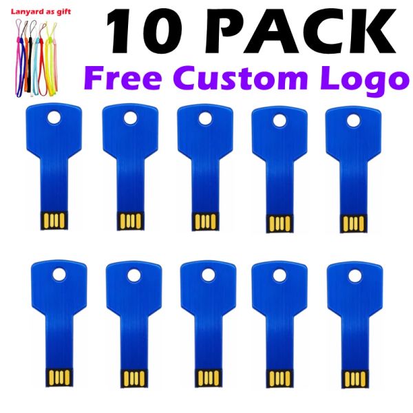 Azionamenti 10pcs/lotto Dritta per penna logo personalizzata 4 GB 8 GB Metal Stick USB Abilità reale Flash USB da 16 GB USB Flash Drive 64 GB Chiave Pendrive 32GB