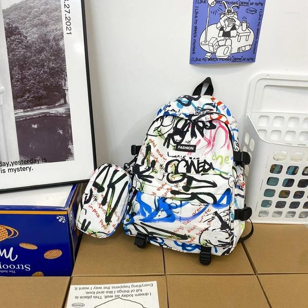 Backpack 2024 Escola Bolsa de alta qualidade Casal de tendências de moda juvenil de alta qualidade Casal