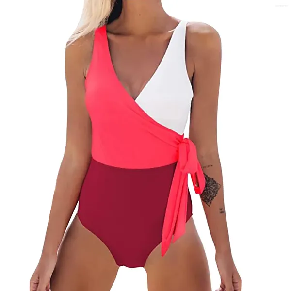 Roupa de banho feminina Salto de maiô Strap Sexy High Bikini com petiscos de aço de aço de aço preto