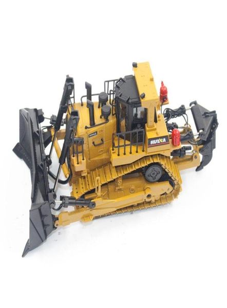 Huina 1700 150 Diecast in lega pesante bulldozer ingegneria modello statico modello di bruco bulldozer per bambini giocattolo educativo LJ29979740