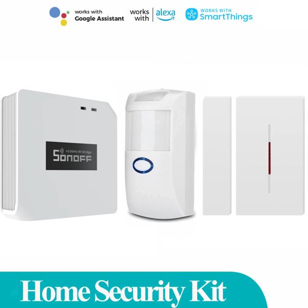 Controllo Sonoff RF Brigde WiFi 433MHz Convertitore Wireless Converter DW1 Sensore della porta PIR2 PIR Sensore di movimento per casa intelligente