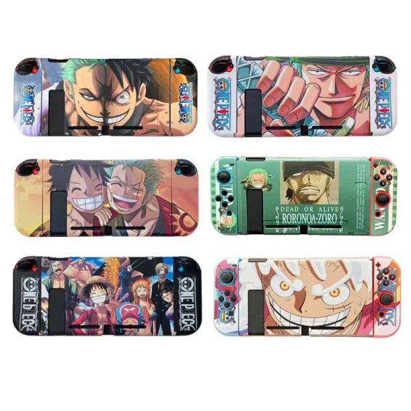 Случаи One Piece Luffy Cartoon Soft TPU Back Защитный корпус для Nintendo Switch Console Console Joycon Controller Accessories Shell