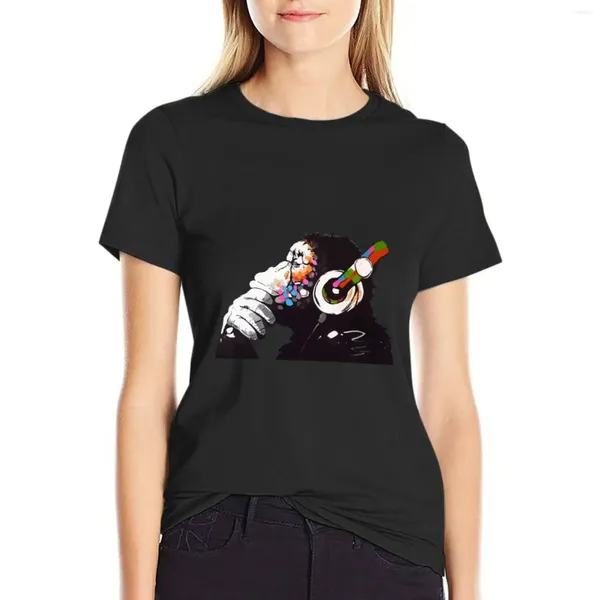 Frauenpolos DJ Chimp T-Shirt Dame Kleidung Ästhetik weiße T-Shirts für Frauen