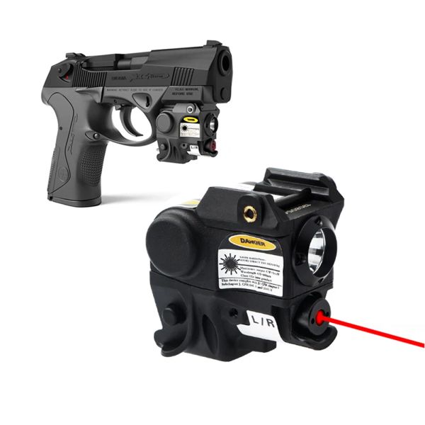 Lichter kostenloser Versand taktischer kompakter Pistola -Waffe Licht Taschenlampe Combo Rotgrün Laser Sehung Picatinny Rail Mini Lanterna Glock 17 19