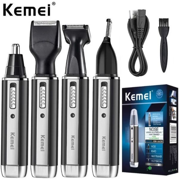 Clippers 4 em 1 em 1 Profissional Electric Rechargable nariz e orelha aparador de cabelo Ferramentas de cuidados pessoais para homens