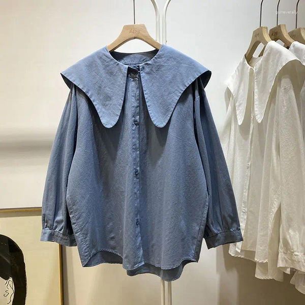 Polos femminile Girls paffuto di grandi dimensioni da 150,00 kg di camicia da bambola in stile inattiva primavera e sede autunno nicchia a manica lunga