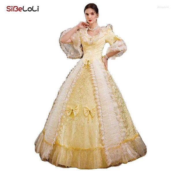 Vestidos de festa Rococo Champagne Victorian Dress Women Women Prom Doused Vestio