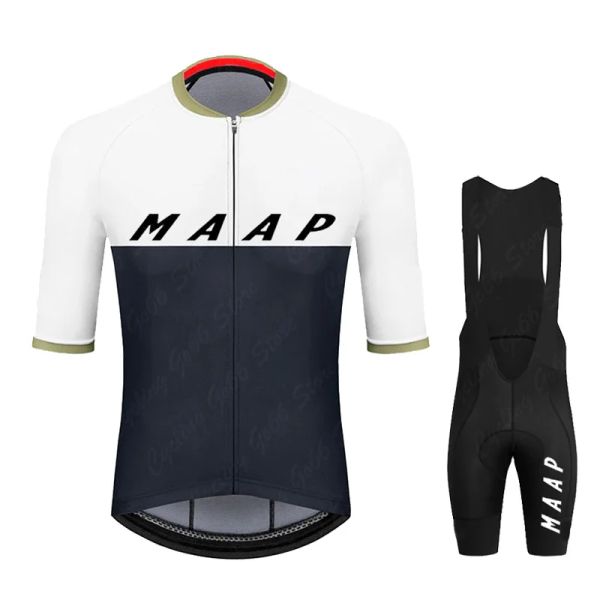 Conjuntos 2022 Jersey de ciclismo Maap Set Pro Men Team roupas de roupas Ciclismo Maillot Summer Summer Sleeve Suit Hombre Bike Shirts Bib Short