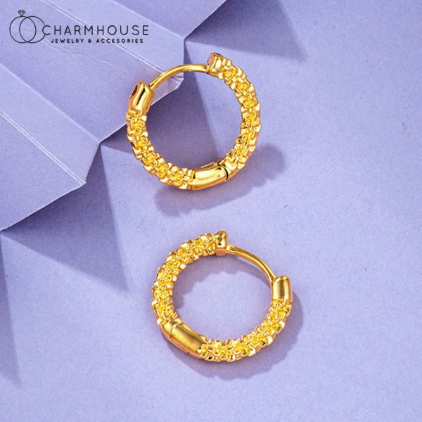 Brincos Brincos de argola de ouro amarelo Brincos para mulheres 20mm Twisted Small Circle Ear manuro