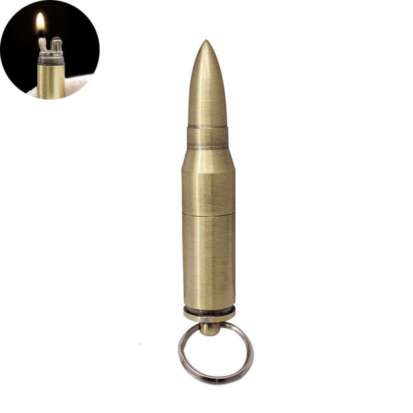 Mini Bullet Leichter Schlüsselkette Nachfüllbare Flamme Kerosinöl Leichter Zigaretten -Feuerzeuge Outdoor -Werkzeugmänner Gadget