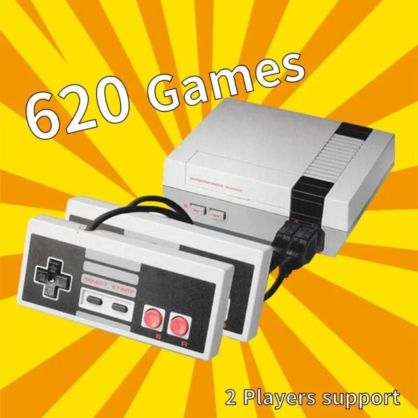 Consoles Console de videogame de TV Console Retro 8 bits Console Game Box Construído 620 Retro Games Suporte TV Plug e Play Boy Children's Gift