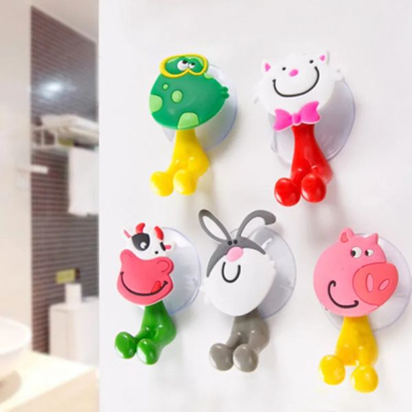 Teste cartone animato Montaggio Animali Ustering Ossiction Porta Organizzatore Porta spazzolino Accessori per il bagno montati da parete