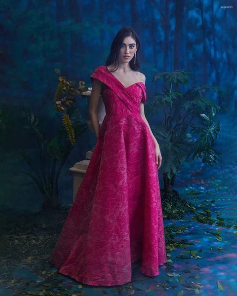 Вечеринка платья Fuchsia Prom Pramped Maxi Gown Мода