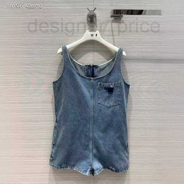 Damen-Jumpsuits Rompers Designer 2024 Frühlings-/Sommer-Jumpsuit kann süß, salzig und altersreduzierend sein H-förmiger Locker Fit Denim Jumpsuit Shorts 7Ry8