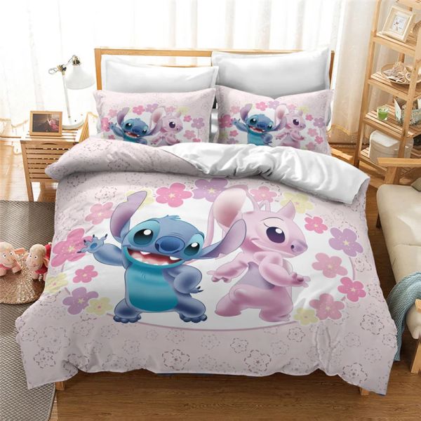 Set 3D Home Lilo e biancheria da letto Coperchio Trapunta Decotta a doppia camera da letto per bambini Ragazza Regina King Size Bianchee set