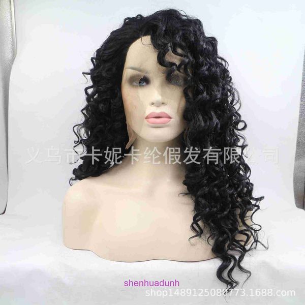 Großhandel Fashion Perücken Haare für Frauen modische 2-Farben-Split-Länge gerade mit welligen lockigen Spitzen-Perücken