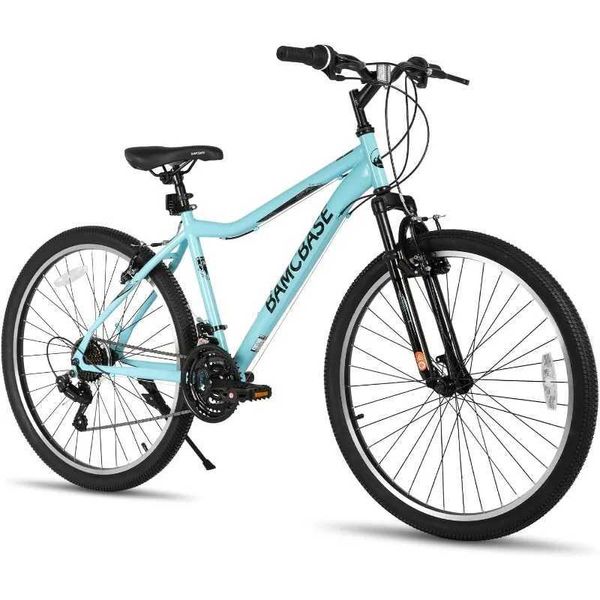 Bike Hiland Hiland da 26 pollici Mountain Bike da donna 21 Velocità in acciaio Bike per biciclette per adulti con forchetta sospensione Purple Verta Bianco Y240423