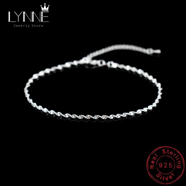 Strands Fashion Twisted Weave Chain for Women Anklet Hot Sale 925 Браслет стерлингового серебряного серебряного браса для женщин для женщин.