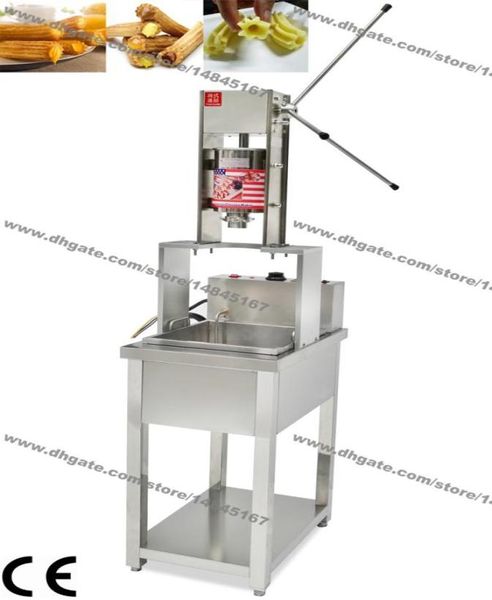 Neuer Edelstahl 3L Fünf Düsenhandbuch Spainish Churros Machine Maker 20L 220V Elektrisch Fryer Arbeitsstand6814534