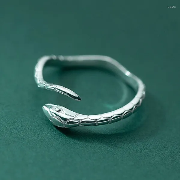 Anelli a grappolo 925 Sterling Silver Serpente ANello aperto Donne punk punk semplice animale regolabile gioiello regalo