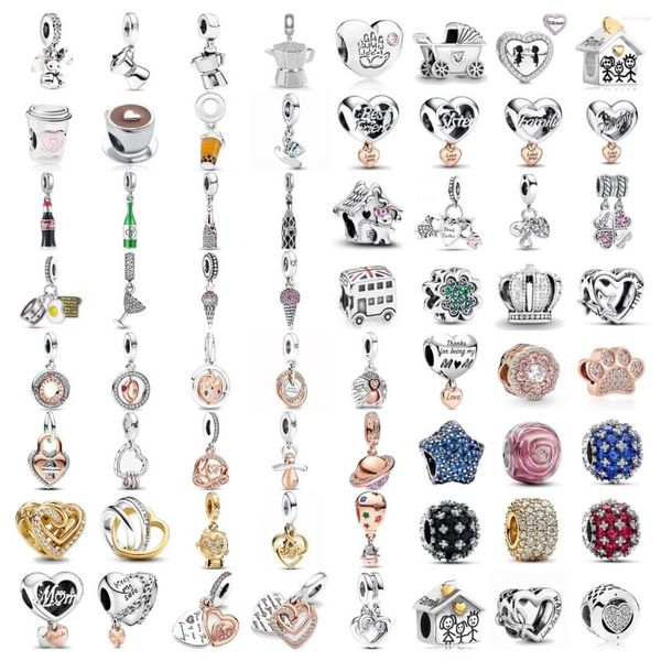 Pietre preziose sciolte 2024 925 argento placcato love you mamma heart ciondoli tazza perle a sospensione adatte fai da te bracciale originale