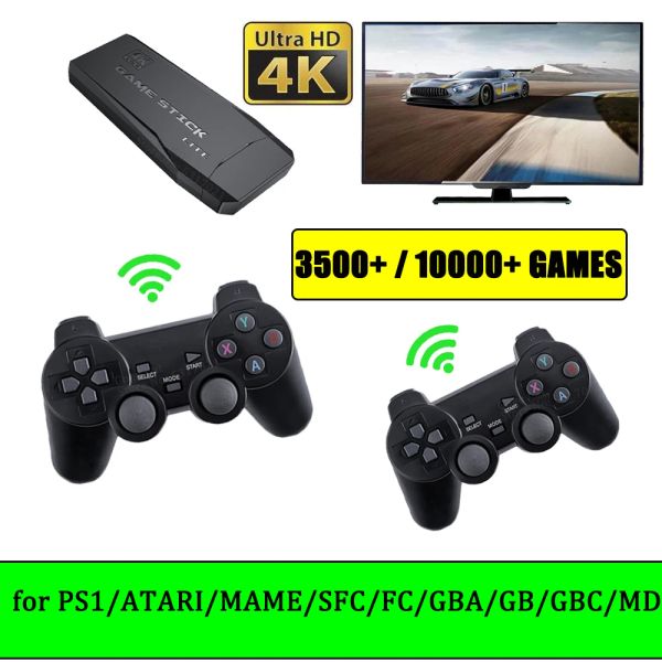 Консоли видеоигр консоль Arcade Wireless Kids Retro Emulator Консоль 10000 Game 4K HD Output TV Gamepad для Super Nintendo /PS1