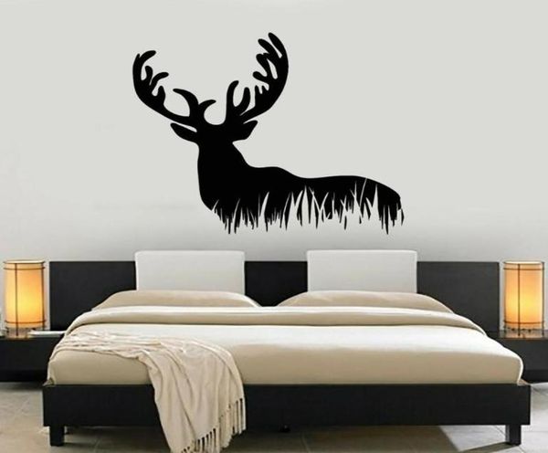 Adesivos de parede cervo animal selvagem decoração para casa de estar de caça à floresta adesivo de adesivo de adesivos murais garagem papel de parede p5776045519