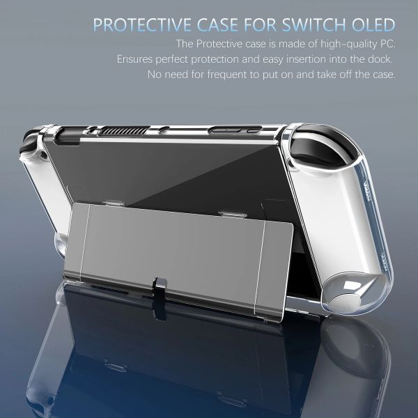 Caso Casi trasparente shell trasparente protezione trasparente Copertina di copertura Coperta protezione Clear Protector per Nintendo Switch OLED Game Console Accessori