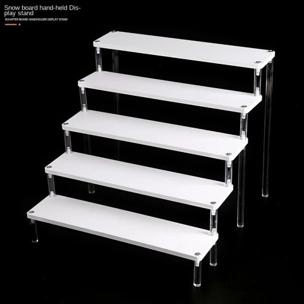 Racks 20/30/40/50 cm weiße Acrylblind -Box -Aufbewahrungsschelftrieb Modell Doll Puppenpuppe Display Ständer Chevron Display Ständer 15 Ebenen