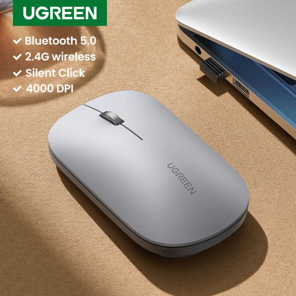 Mäuse ugreen Maus drahtloser Bluetooth 2.4g Stille Mäuse 4000 dpi