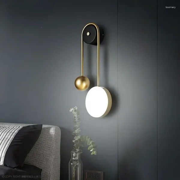 Lampada a parete Moderno illuminazione a LED Apparecchiatura Golden Ball Living Camera da letto Light Cucina Nordic Bright Funces