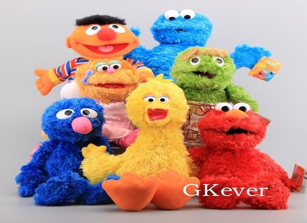 2140cm El Kukla Susam Sokak Peluş Oyuncak Bebek Elmo Ernie Grover Oscar Zoe Bert Dolgulu Kukla Oyuncaklar Kadın Çocuk Partisi Hediyesi Y20074510205