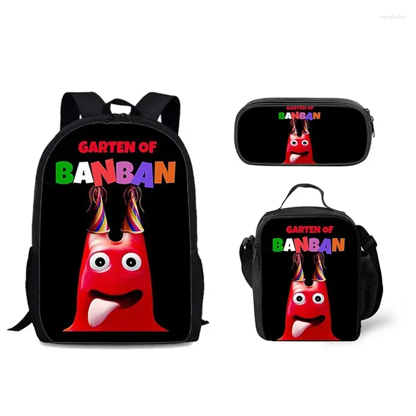 Zaino hip hop novità divertente garten di banban 3pcs/set 3d stampa 3d book book book laptop daypack borse da pranzo