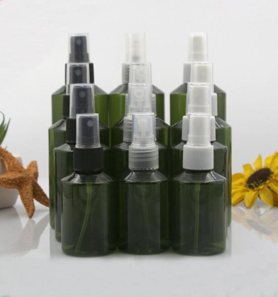 Packflaschen 10pcs 50 ml 100 ml 150 ml 200 ml Kunststoff dunkelgrüner leerer Haustierspray mit 3 Farben Sprühlicht Leuchten Meiden Sie Nebelflasche T3498640