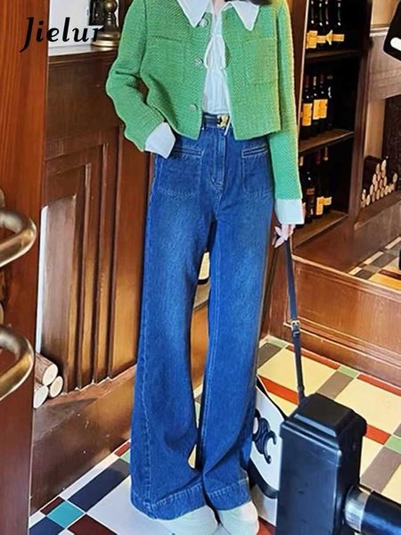 Jeans femminile jielur retrò in stile francese jeans a baglio