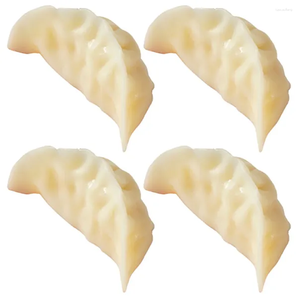 Decorazione per feste 4 PC Simulazione Modella Dumpling Modello Artificiale Decors Finole Food Cucina Ornamento Ornamento French Modelli PVC decorativi FRANCE BAMBINO